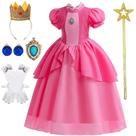 Princess Costume BanKids, vestido com luvas em forma de coroa, brinco 7-8Y Princess Costume BanKids, vestido com luvas em forma de coroa, brinco 7-8Y