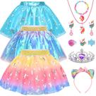 Princess Dress Up OHARLOBE para meninas de 4 a 6 anos com 15 peças de vestidos