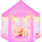 Princess Tent KIXINWA rosa para meninas com luzes LED 140x135cm