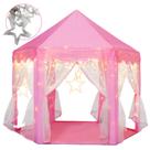 Princess Tent Senodeer para meninas com Big Star Lights rosa 53x53cm