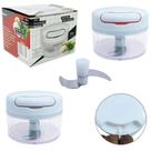 Processador de alimentos manual a corda com 2 laminas de inox 200ml 7x9cm de ø - BELA KAZA Processador de alimentos manual a corda com 2 laminas de inox 200ml 7x9cm de ø - BELA KAZA