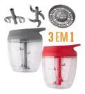 Processador De Alimentos Triturador Manual 3 Em 1 850ml Com 5 Lâminas - Clink