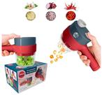 Processador Elétrico 2 Em 1 Cortador e Fatiador De Legumes - Vermelho - Dolce Home