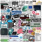 Programador de conjuntos de adesivos, 50 unidades, decalques de vinil, linguagem de codificação