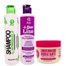 Progressiva +Que Liso Matizadora Organica 300ml + Shampoo 300ml e Condicionador Pós Quimica 300g