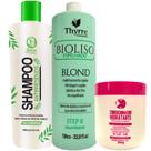 Progressiva Selagem Orgânica Thyrre Bioliso 1l + Shampoo Antirresíduos 1l + Pós Química Juzy 500g