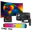 Projetor Android 4k HY320 Cinema com Caixa de Som Bluetooth Soundbar Portátil Smart Wifi