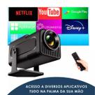 Projetor Hy320 Android 4K Smart Wifi Mini Bluetooth HD Preto