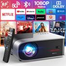Projetor inteligente DBPOWER Netflix 1080p 500 ANSI WiFi 5G