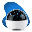 Projetor LED Giratório Estrelas E Lua Quarto Infantil Efeito Projetor LED Giratório Estrelas E Lua Quarto Infantil Efeito