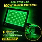 Projetor Refletor Led 100w Luz Verde Bivolt Kian