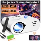 Projetor Windele M8 5G WiFi com Bluetooth - 1080P e Banco de Energia