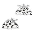 Prolongador Cuff Links para homens, medidor de ângulo prateado