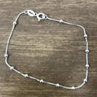 Promoção Pulseira Feminina Prata Legitima 925 Bolinha