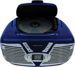 PROSCAN ELITE Retro Boombox - Rádio portátil, leitor de CD/CD-R/CD-RW, rádio AM/FM, entrada AUX, AC ou alimentação por bateria (azul)