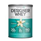 Protein Powder Designer Wellness Designer Whey Natural 100% proteína de soro de leite em pó com probióticos, fibras e vitaminas B essenciais para energia, sem glúten, não transgênica, baunilha francesa 355 ml