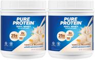 Proteína em pó, proteína pura, soro de leite e baunilha, 453 g, pacote com 2