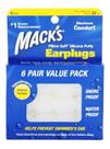 Protetor Auricular Macks Pillow Soft Silicone Putty Earplugs Branco 22db Silicone 6 Pares Com Case Natação Esporte Água Nadador Tampão de Ouvido