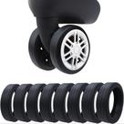 Protetor Capa Roda Silicone Kit 8 Peças Mala Cadeira Rodinha Redutor Ruído Viagem Universal