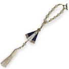 Protetor carro N.Sa Aparecida 28 cm metal com pompom branco Protetor carro N.Sa Aparecida 28 cm metal com pompom branco