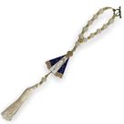Protetor carro N.Sa Aparecida metal com pompom branco 28 cm