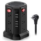Protetor contra sobretensão Power Strip Tower PASSUS 12 AC 5 USB preto Protetor contra sobretensão Power Strip Tower PASSUS 12 AC 5 USB preto