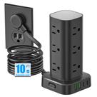 Protetor contra sobretensão Power Strip Tower Pluackg 12 AC 4 USB Protetor contra sobretensão Power Strip Tower Pluackg 12 AC 4 USB