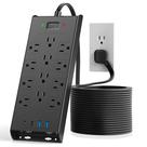 Protetor contra surtos LeZone, cabo de 7,5 m, 12 tomadas, 2 USB-C, 2 USB