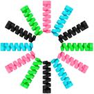 Protetor de cabo de carregador Jetec 24 peças de silicone preto rosa azul verde