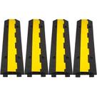 Protetor de cabo Ramp CXRCY 2 canais 5000 kg, pacote com 4 preto/amarelo Protetor de cabo Ramp CXRCY 2 canais 5000 kg, pacote com 4 preto/amarelo