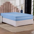 Protetor de Capa de Colchão Azul Cama Box Malha Queen Premium