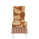 Protetor de capas de cadeira 3D Leaf Slipcovers Camel Polyester Protetor de capas de cadeira 3D Leaf Slipcovers Camel Polyester
