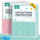 Protetor de colchão de berço Biloban, pacote com 2 unidades, impermeável, 132x71cm