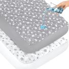 Protetor de colchão de berço Moonsea Waterproof, pacote com 2 unidades de 140x70cm