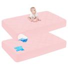 Protetor de Colchão Impermeável para Berço Cute Castle 70x130cm - Rosa