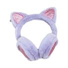 Protetor De Orelha Com Glitter Em Formato De Orelha De Gato, Pelúcia Macia, Quente Para O Inverno,