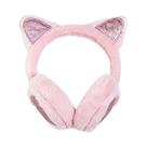 Protetor De Orelha Com Glitter Em Formato De Orelha De Gato, Pelúcia Macia, Quente Para O Inverno,