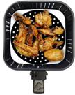 Protetor de Silicone Fritadeira Air Fryer Tapete Silicone Universal Antiaderente 20 CM Redondo Preto