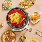 Protetor de Silicone Fritadeira Air Fryer Tapete Silicone Universal Antiaderente 20 CM Redondo Vermelho