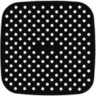 Protetor de Silicone Fritadeira Air Fryer Tapete Silicone Universal Antiaderente 21 CM Quadrado Preto