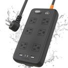 Protetor de sobretensão 10 em 1 Power Strip à prova de intempéries, 6 tomadas