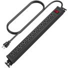 Protetor de sobretensão de 12 tomadas Power Strip HHSOET giratório montável