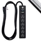 Protetor de sobretensão GE 6-Outlet 800 Joules, cabo de 1,8 m preto 33661