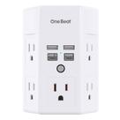 Protetor de sobretensão One Beat, 5 tomadas com 4 portas USB de 20 W, branco