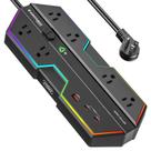 Protetor de sobretensão Power Strip 4000J de 6 tomadas com portas USB de 20 W Protetor de sobretensão Power Strip 4000J de 6 tomadas com portas USB de 20 W