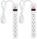 Protetor de sobretensão Power Strip Amazon Basics 6-Outlet x2 White