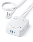Protetor de sobretensão Power Strip Anker 8 tomadas 2 USB A 1 USB C
