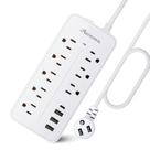 Protetor de sobretensão Power Strip Asamoom 8 tomadas 3 USB 1 USB-C