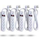 Protetor de sobretensão Power Strip Fosmon de 4 tomadas com cabo de 3 pés
