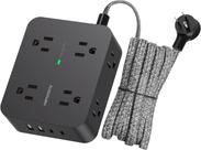 Protetor de sobretensão Power Strip HANYCONY 8 tomadas 4 portas USB
